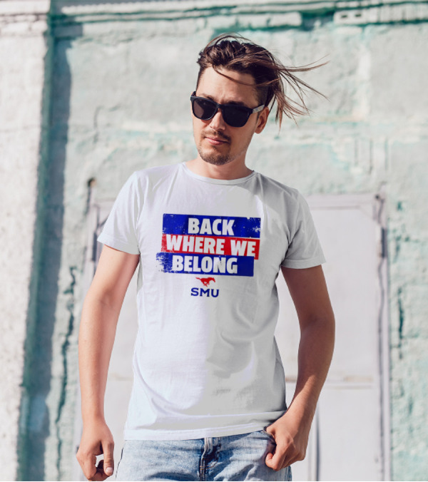 SMU Back Where We Belong Red Mustang T-Shirt