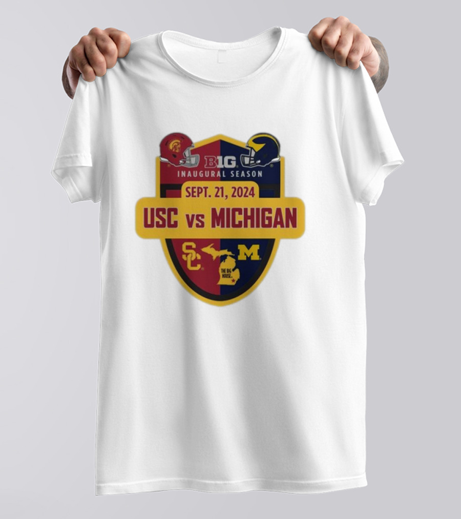 Big 10 Inaugural Season USC Vs Michigan Sept 21 T-Shirt