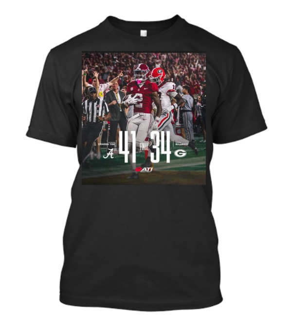 Alabama Crimson Tide 41-34 Georgia Bulldogs Final Score 2024 Football Game T-Shirt