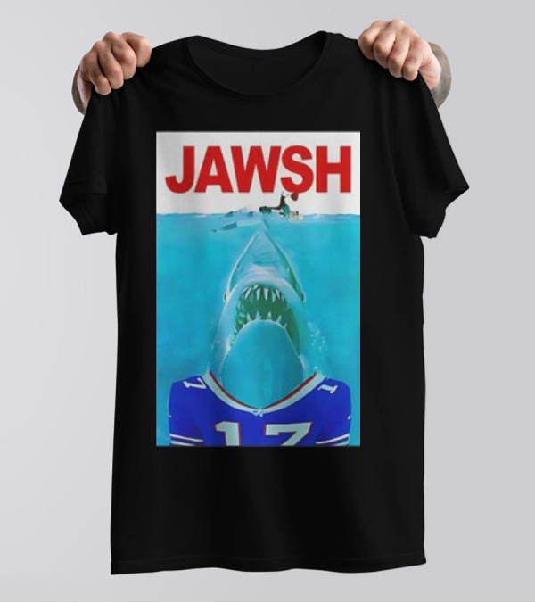 JAWƧH 17 Parody With Josh Allen Buffalo Blue Jersey T-Shirt