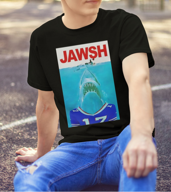 JAWƧH 17 Parody With Josh Allen Buffalo Blue Jersey T-Shirt