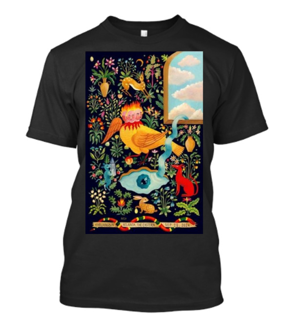 Khruangbin The Eastern Atlanta GA September 28 2024 Tour Poster With Surreal Garden T-Shirt