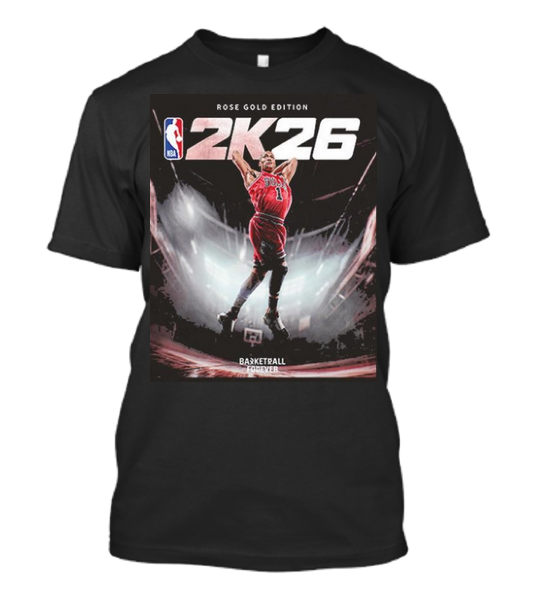 NBA 2K26 Derrick Rose Rose Gold Edition Basketball Forever Chicago Bulls T-Shirt