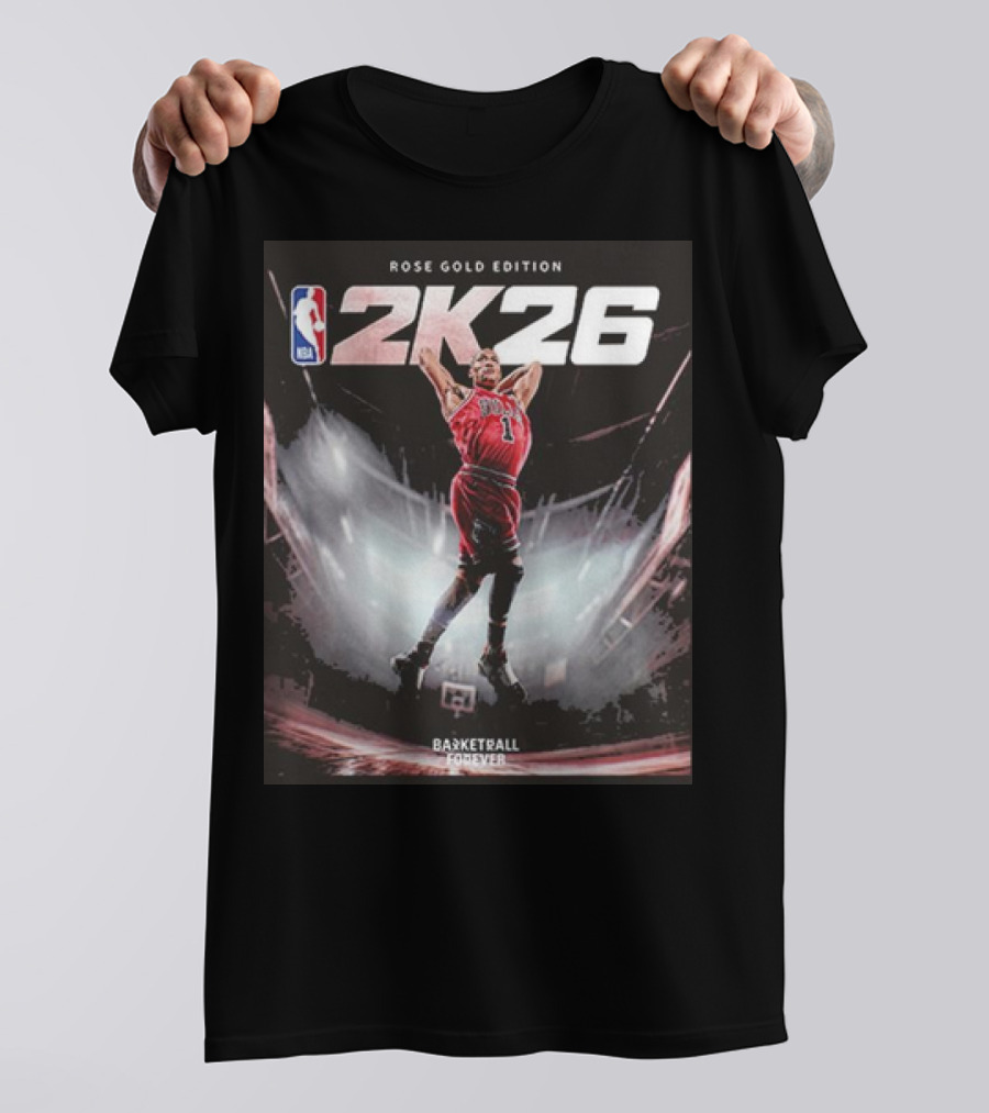 NBA 2K26 Derrick Rose Rose Gold Edition Basketball Forever Chicago Bulls T-Shirt