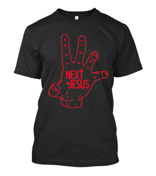 Next To Jesus Hand Red Line T-Shirt