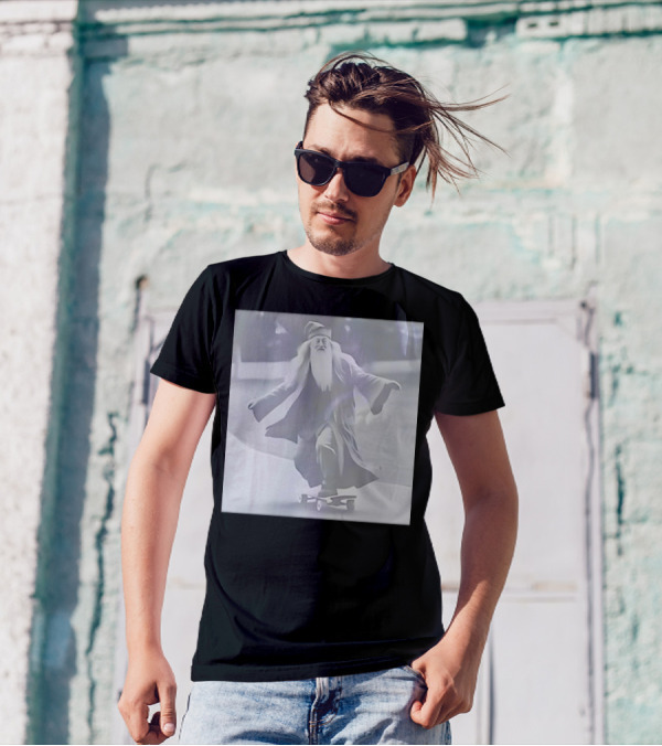 Skateboarding Wizard Professor Skateboard Adventure T-Shirt