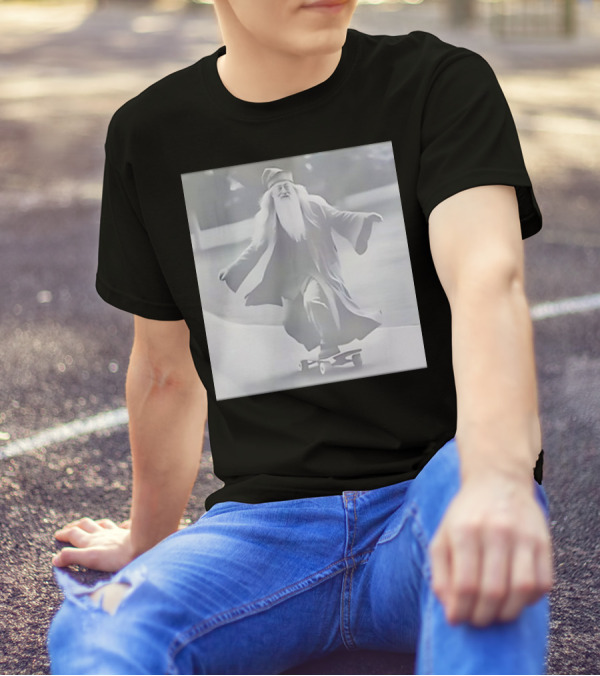Skateboarding Wizard Professor Skateboard Adventure T-Shirt