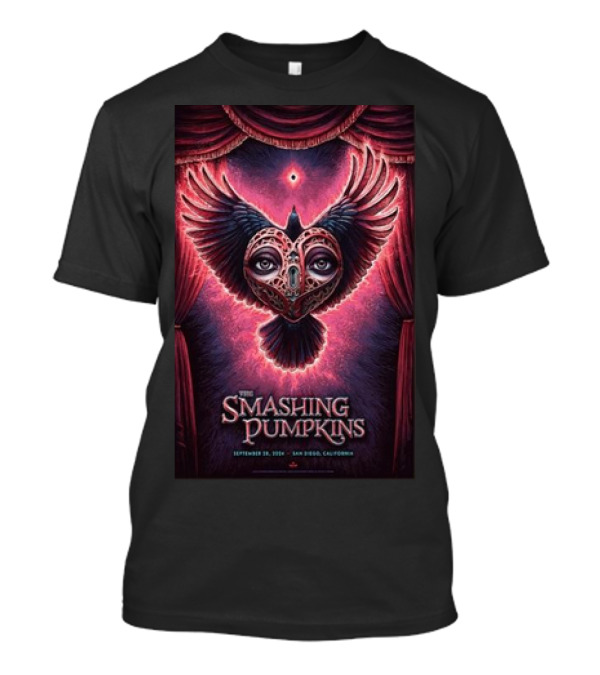 The Smashing Pumpkins September 28 2024 San Diego Tour Heart Owl T-Shirt