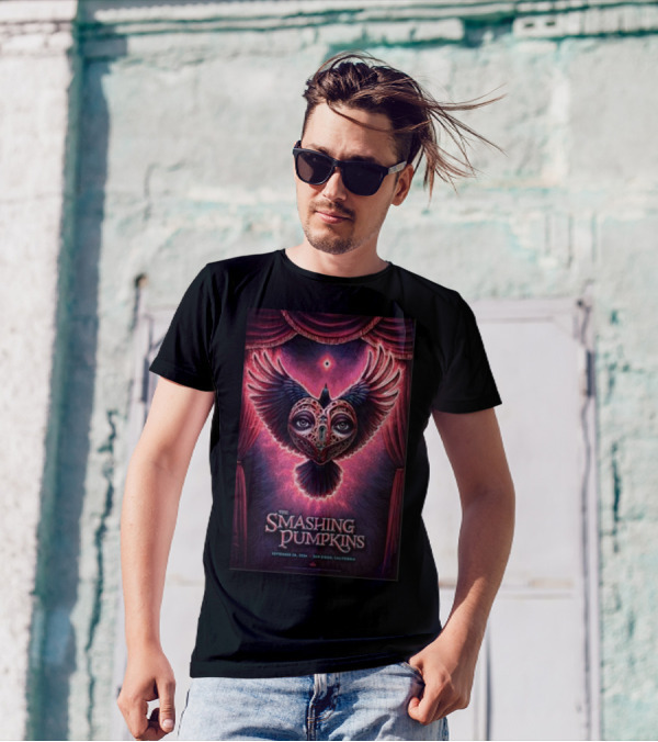 The Smashing Pumpkins September 28 2024 San Diego Tour Heart Owl T-Shirt