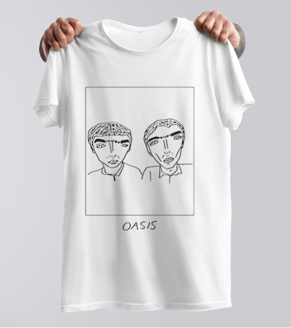 Badly Drawn Oasis Liam And Noel Gallagher Sketch With Oasis T-Shirt