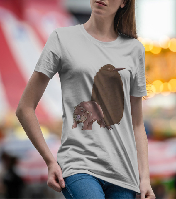 Best Friends Moo Deng Hippo And Pesto Penguin Playful Companions T-Shirt
