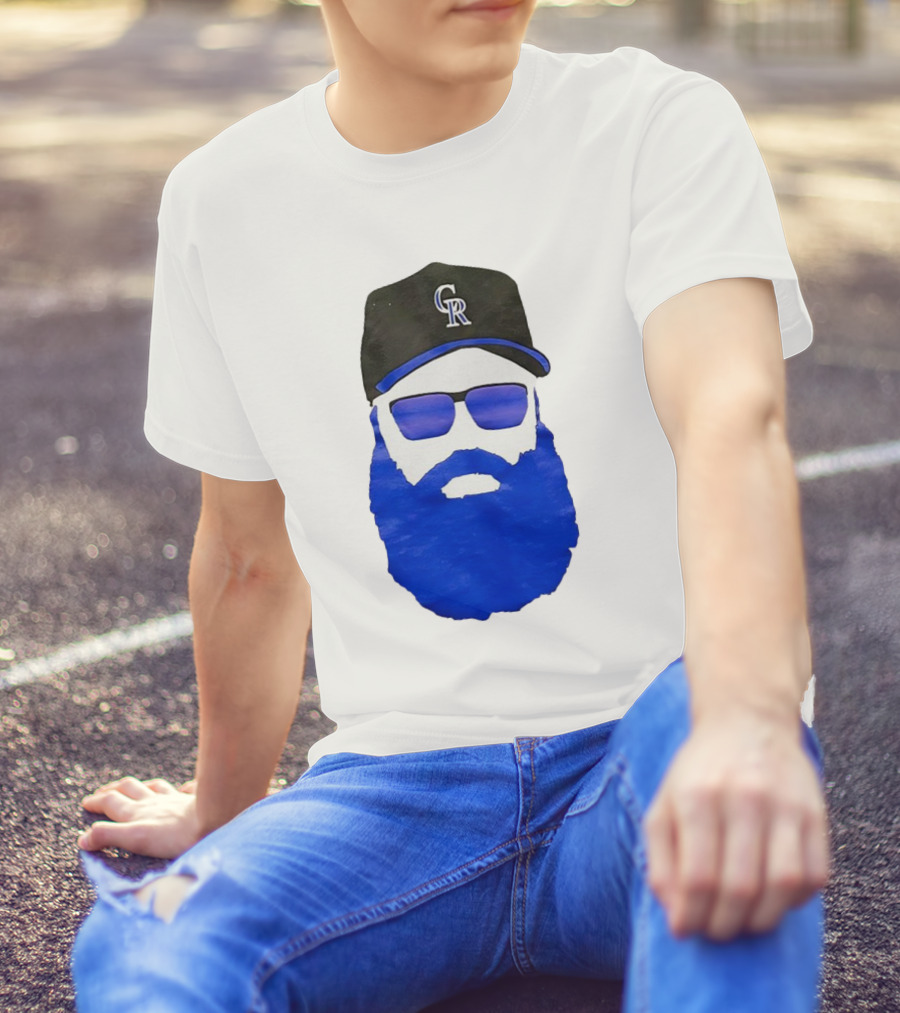 Charlie Blackmon Face Beard Sunglasses Colorado Rockies Baseball T-Shirt
