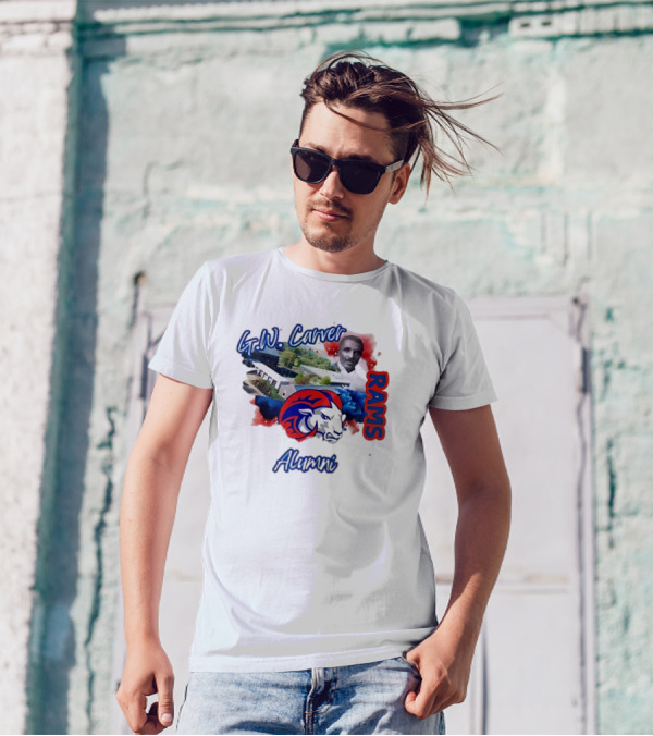 G.W. Carver RAMS Alumni With School Building And Historical Figure T-Shirt