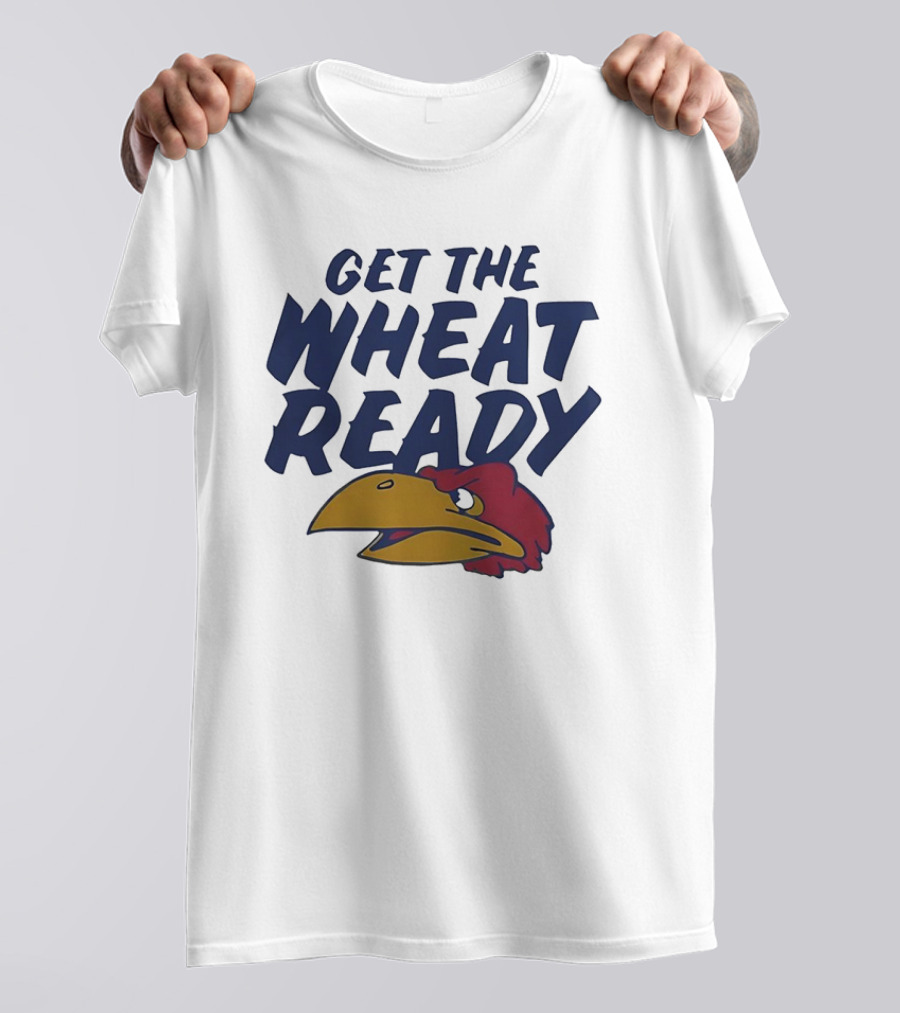 Kansas Jayhawks Get The Wheat Ready Motivational Phrase With Team Mascot T-Shirt