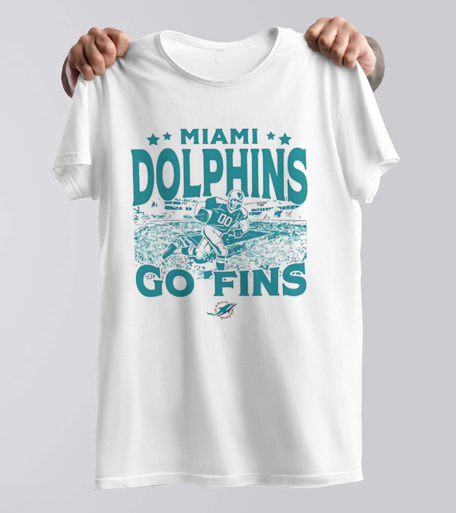 MIAMI DOLPHINS GO FINS Football Player Stadium T-Shirt