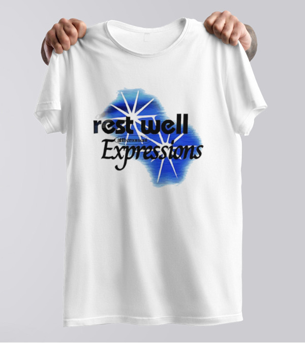 Rest Well Expressions At The Moment Retro Starburst Blue T-Shirt