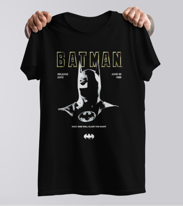 Batman June 23 1989 Release Date Only One Will Claim The Night Vintage T-Shirt