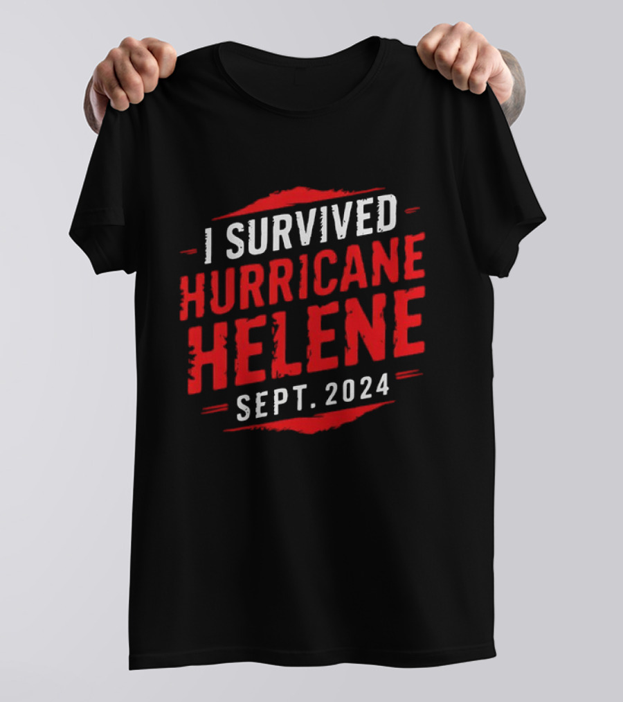 I Survived Hurricane Helene September 2024 Red T-Shirt