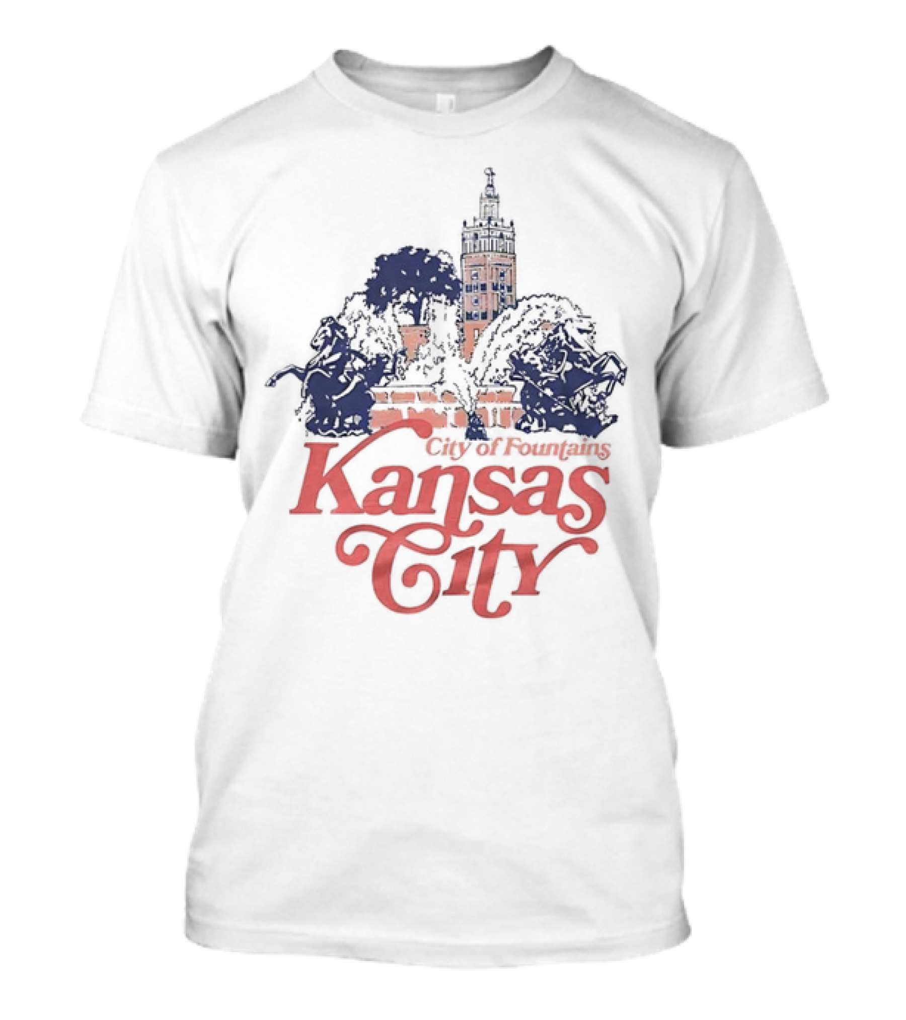 Kansas City City Of Fountains Plaza Horse Fountain Tower T-Shirt