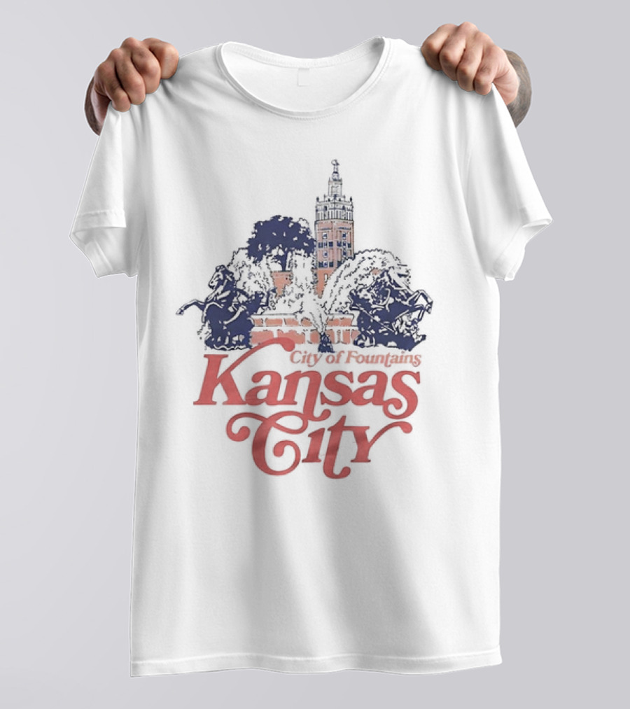 Kansas City City Of Fountains Plaza Horse Fountain Tower T-Shirt