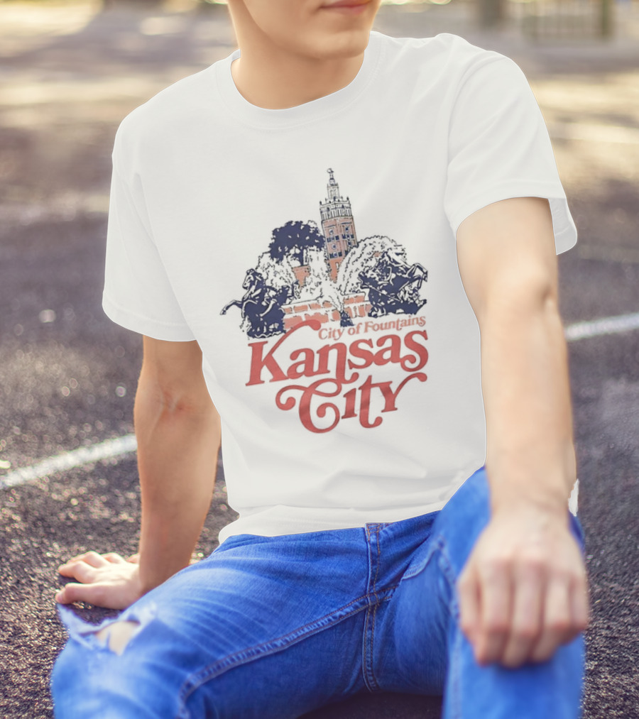 Kansas City City Of Fountains Plaza Horse Fountain Tower T-Shirt