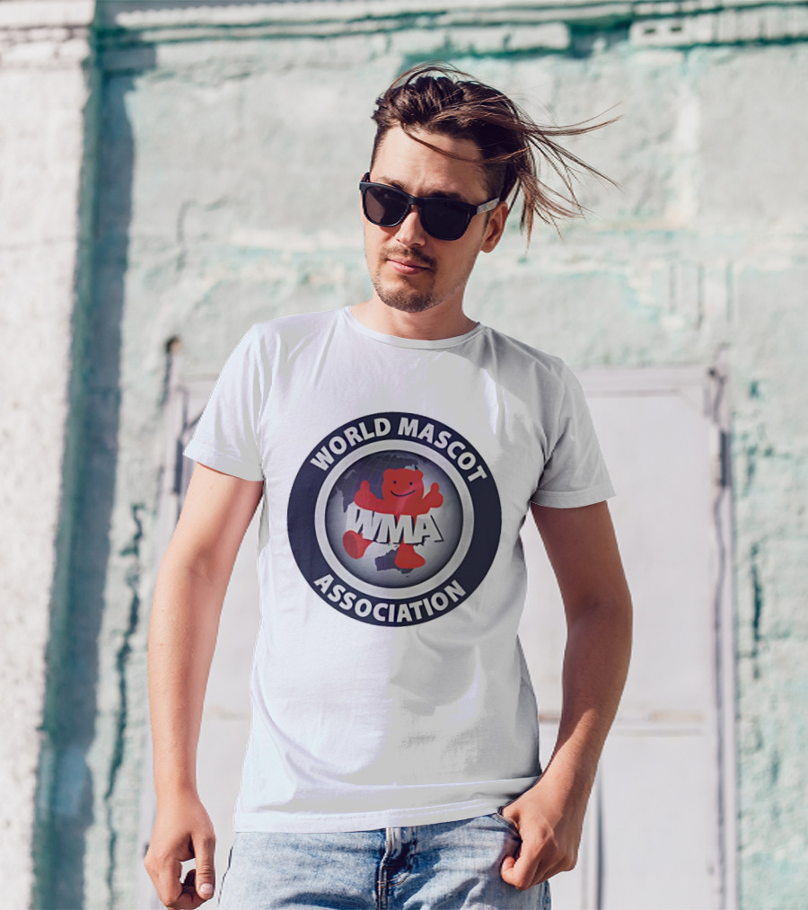 World Mascot Association WMA Logo Red Mascot Globe T-Shirt