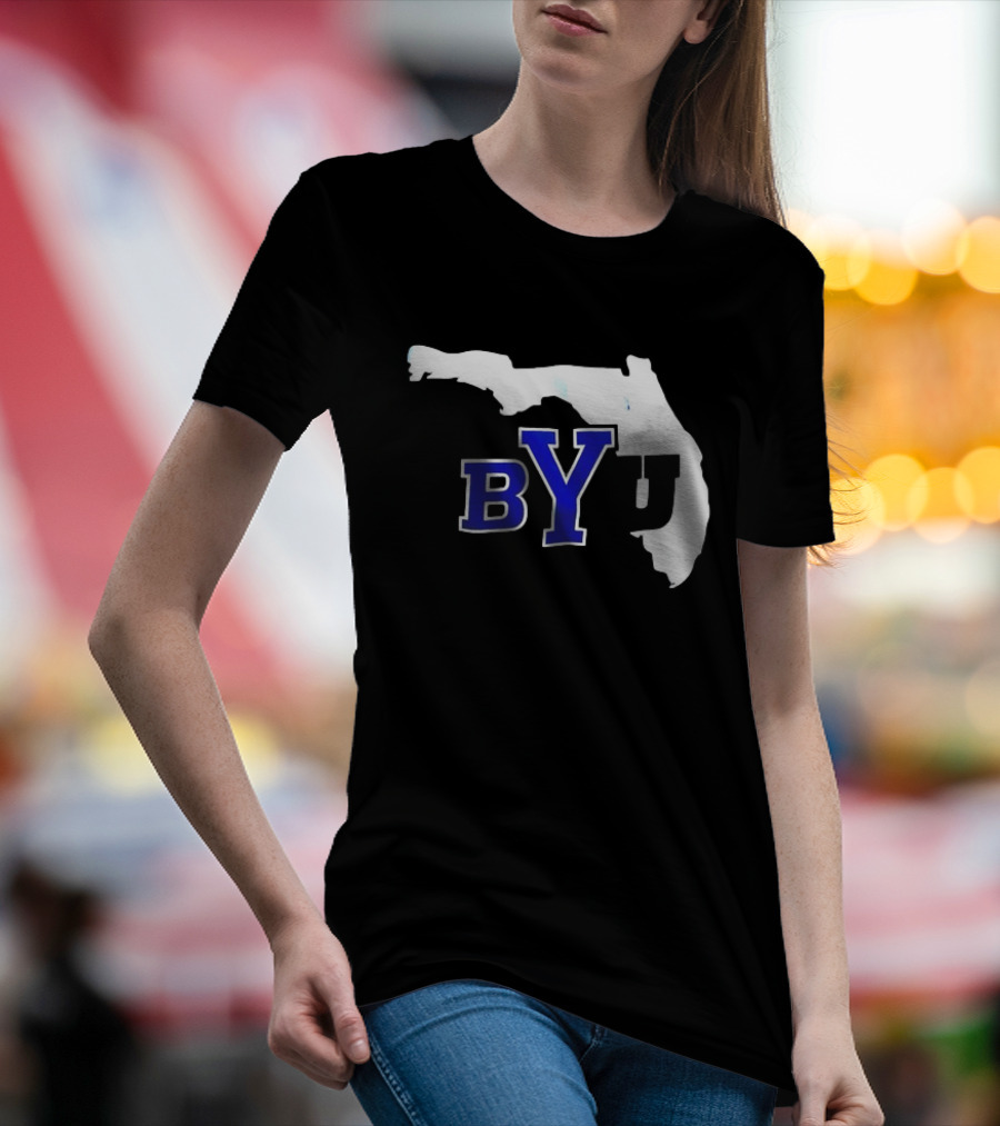 BYU Logo Over Florida Map T-Shirt
