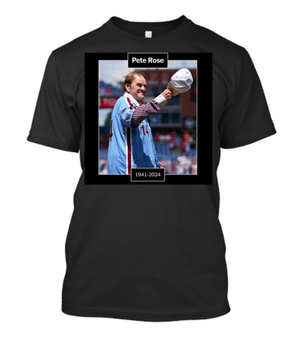 Cincinnati Reds Pete Rose 1941-2024 Tribute Image T-Shirt