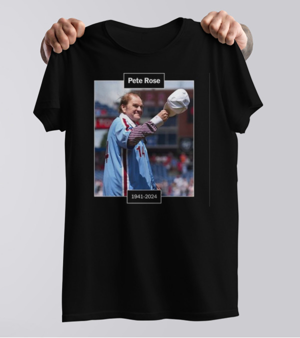 Cincinnati Reds Pete Rose 1941-2024 Tribute Image T-Shirt