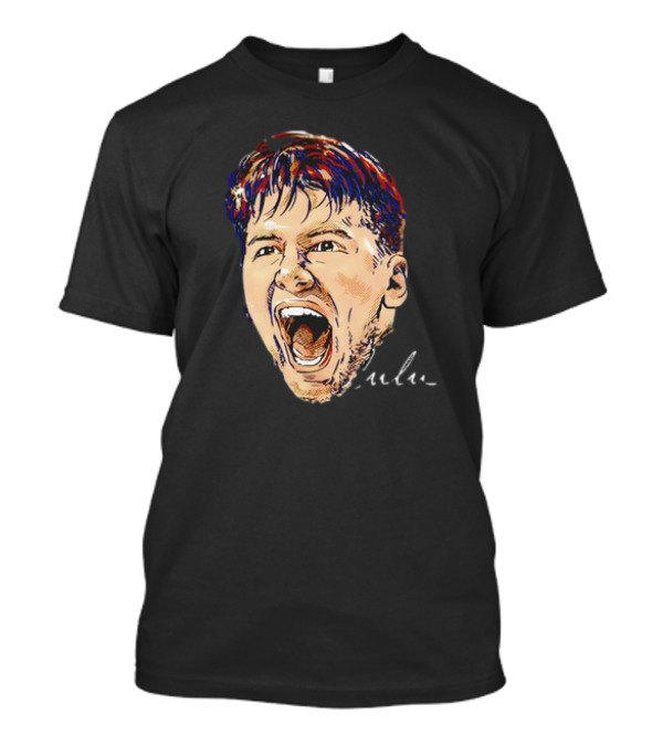 Luka Doncic Scream Basketball Signature Face T-Shirt