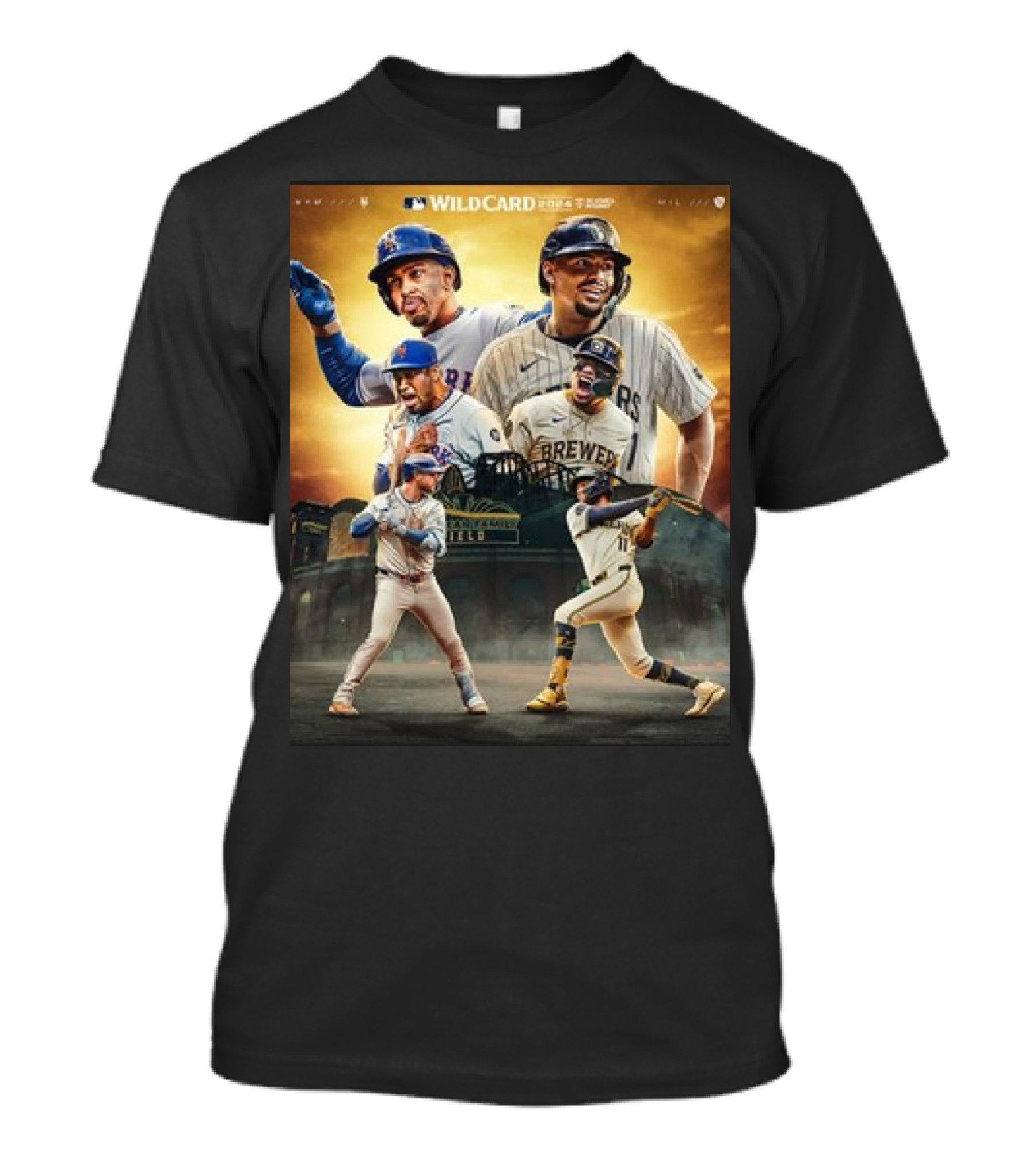 Mets Brewers 2024 Wild Card Showdown MLB Matchup T-Shirt