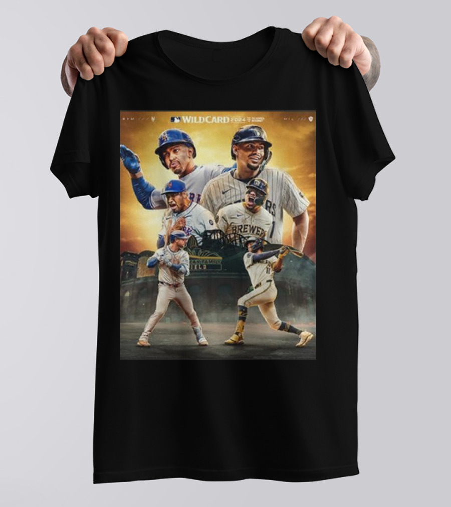 Mets Brewers 2024 Wild Card Showdown MLB Matchup T-Shirt