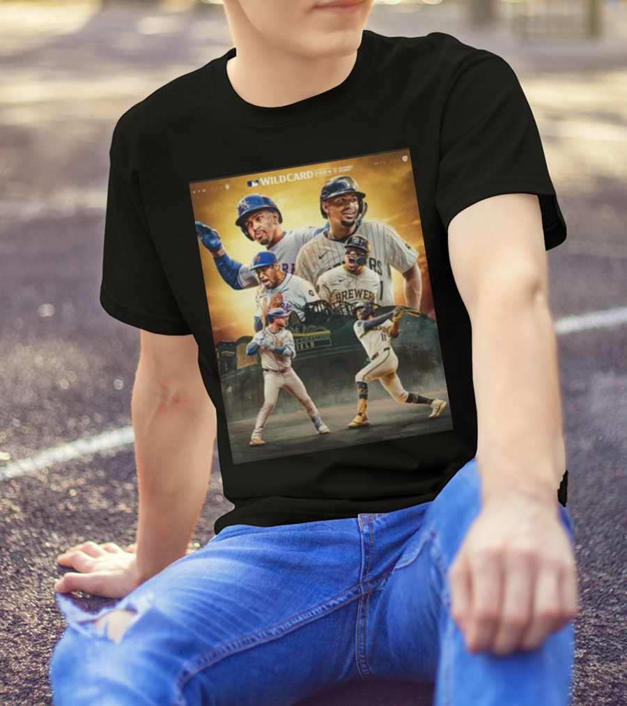 Mets Brewers 2024 Wild Card Showdown MLB Matchup T-Shirt