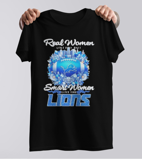 Real Women Love Football Smart Women Love The Detroit Lions Vintage Diamonds Magic T-Shirt