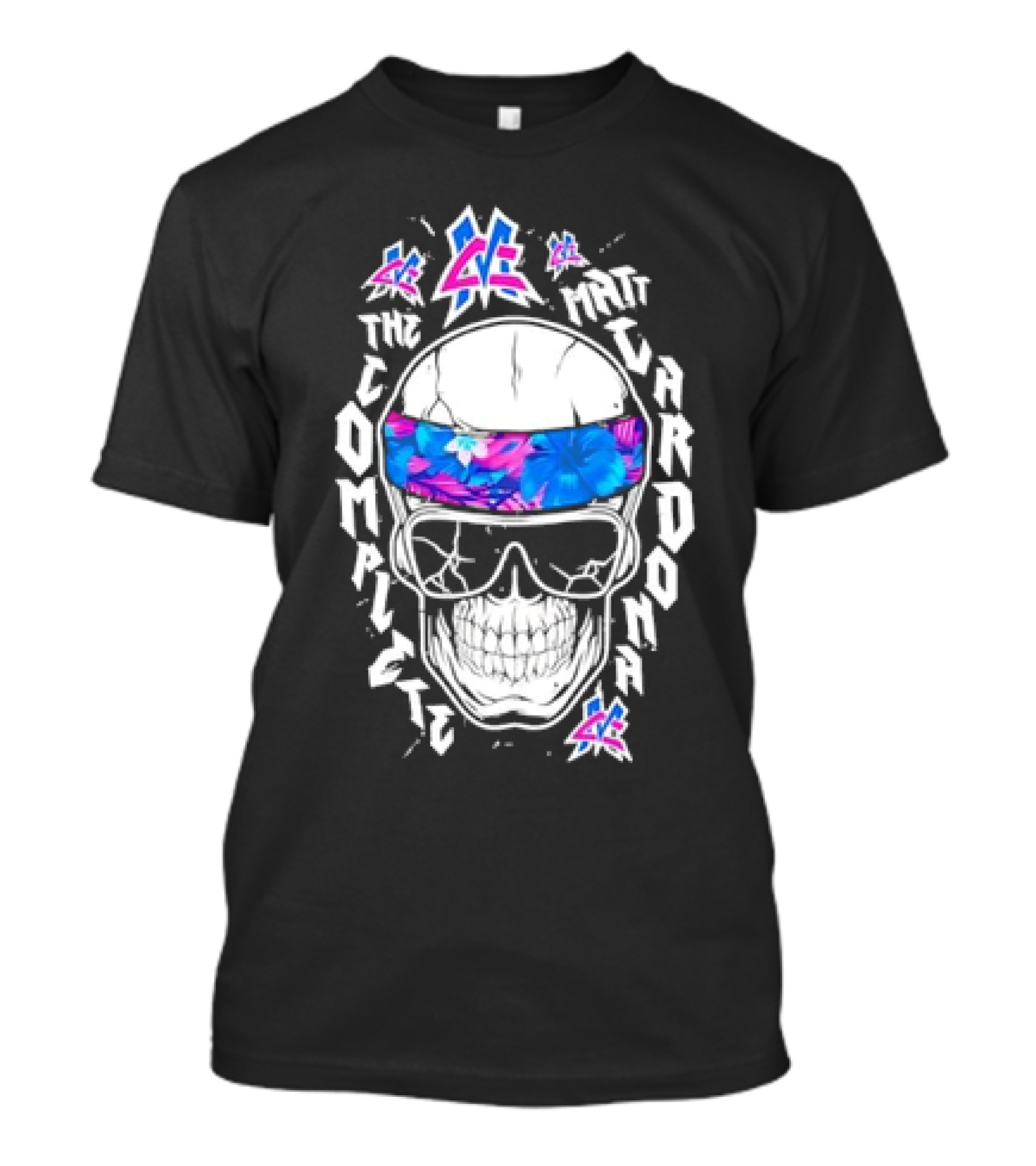 Skull Matt Cardona The Complete Hawaii Floral Bandana And Sunglasses T-Shirt