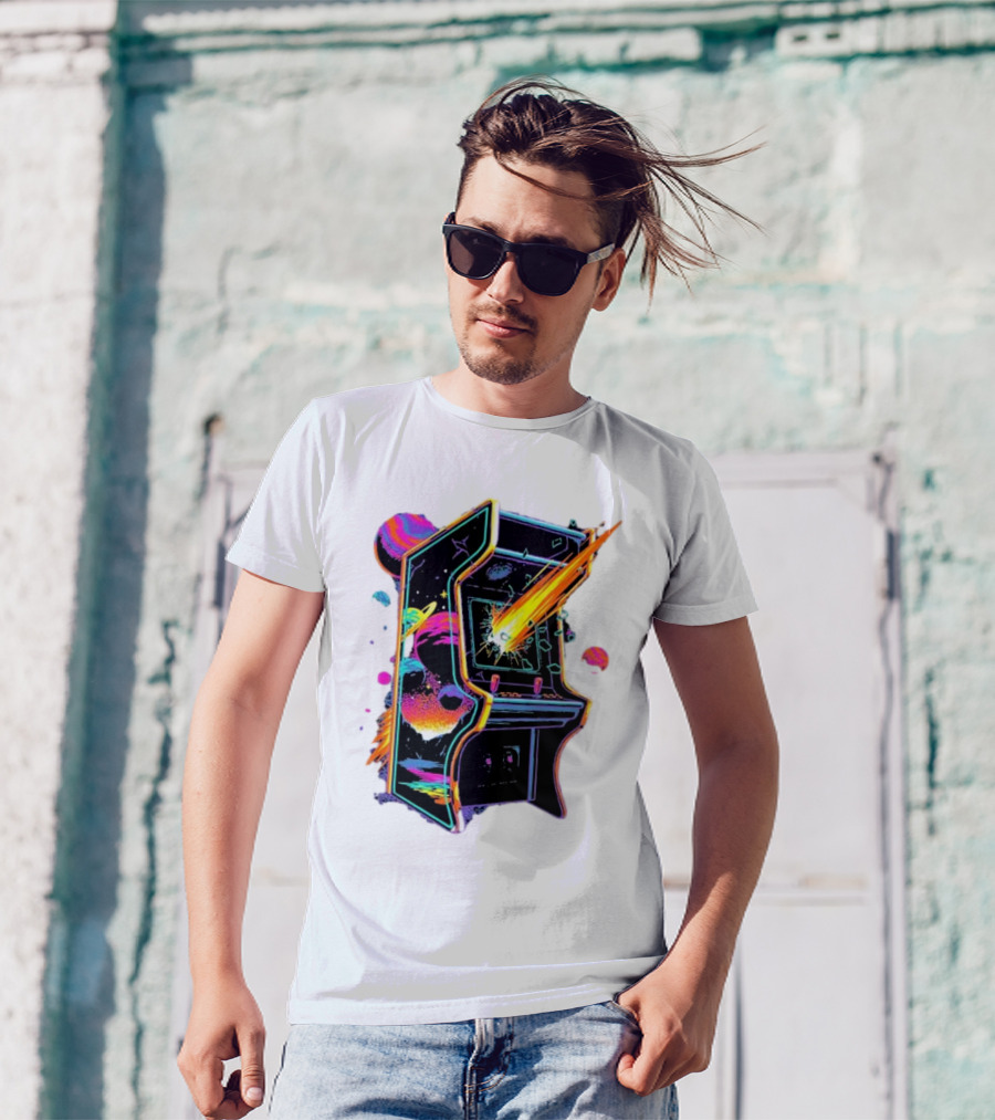 Arcade Nebula Intotheam Cosmic Retro Explosion T-Shirt