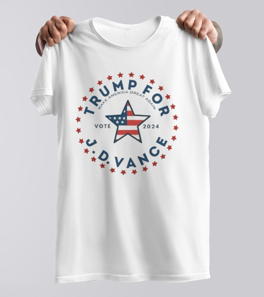 Trump For JD Vance 2024 Election Make America Great Again Vote Star T-Shirt