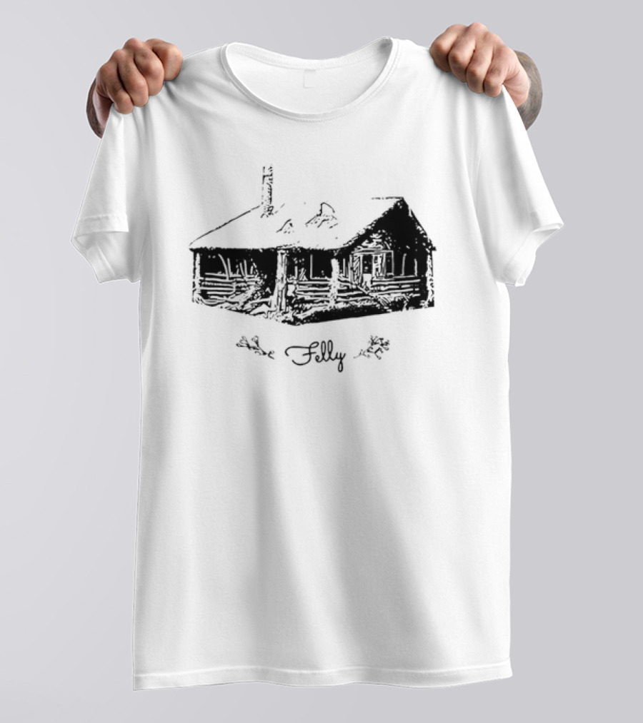 Felly Music Cabin Retro Log Cabin T-Shirt