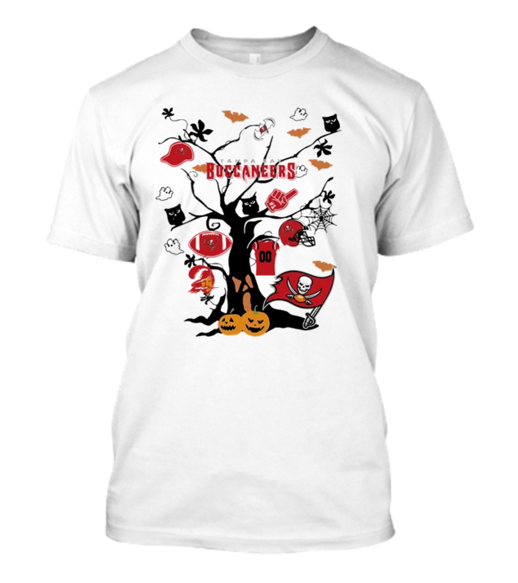 Halloween Tree Tampa Bay Buccaneers NFL T-Shirt