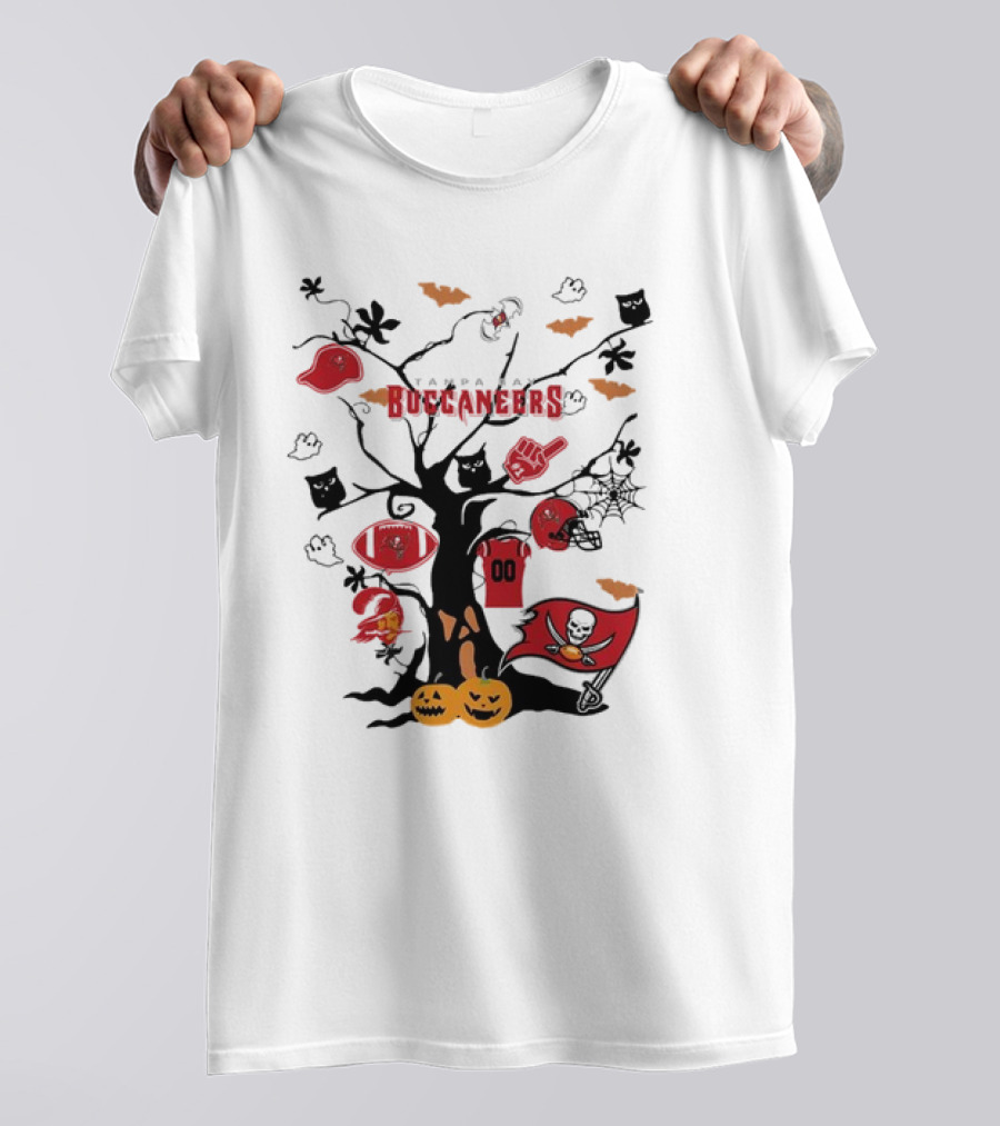 Halloween Tree Tampa Bay Buccaneers NFL T-Shirt