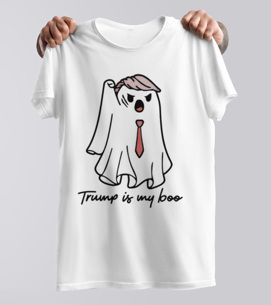Trump Is My Boo Ghost Costume With Tie Halloween T-Shirt