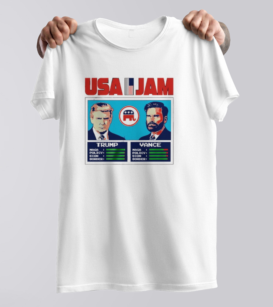 USA Jam Trump Vance 2024 Republican Election MAGA Policy Econ Border T-Shirt