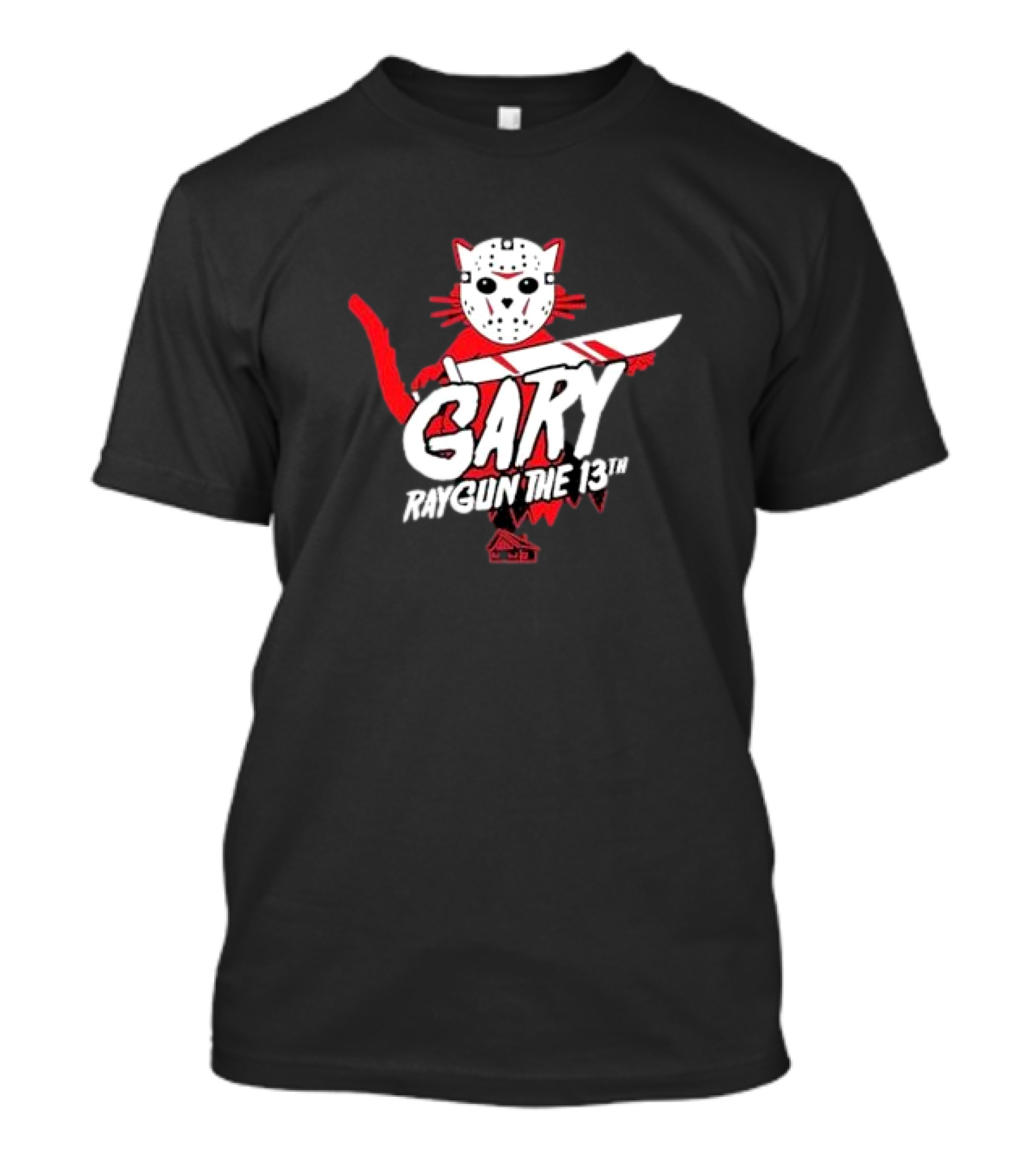 Gary Cat Raygun The 13th Jason Mask Horror House T-Shirt