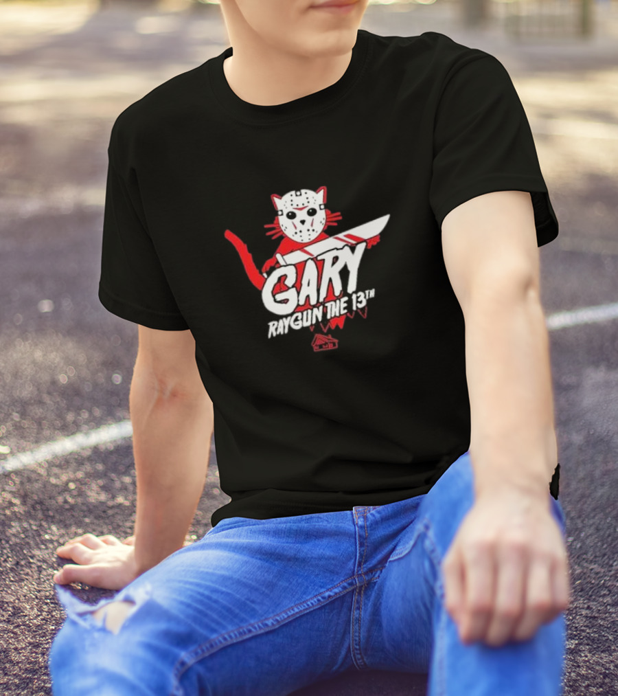 Gary Cat Raygun The 13th Jason Mask Horror House T-Shirt