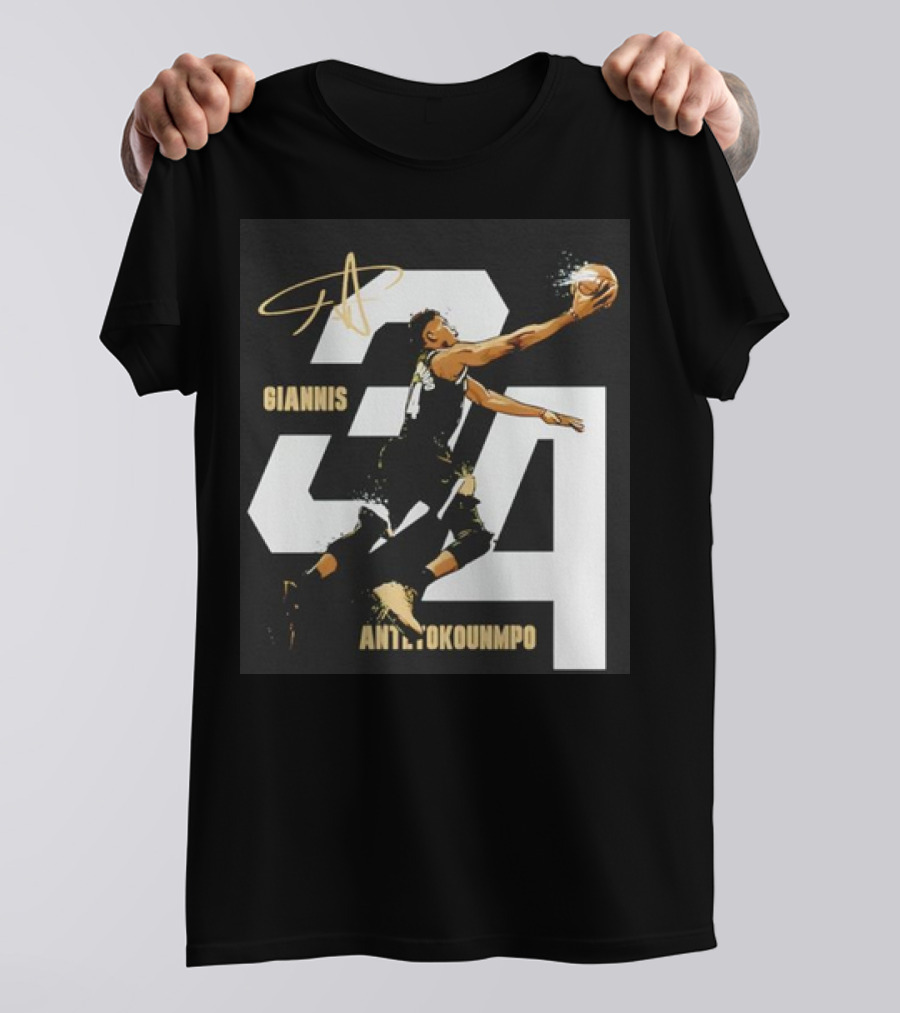 Giannis Antetokounmpo Dunk Signature Number 34 Basketball T-Shirt