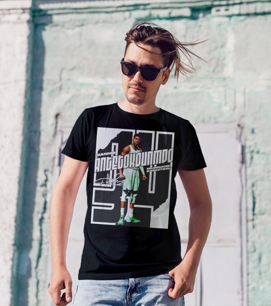 Giannis Antetokounmpo Milwaukee Basketball Signature Stare T-Shirt
