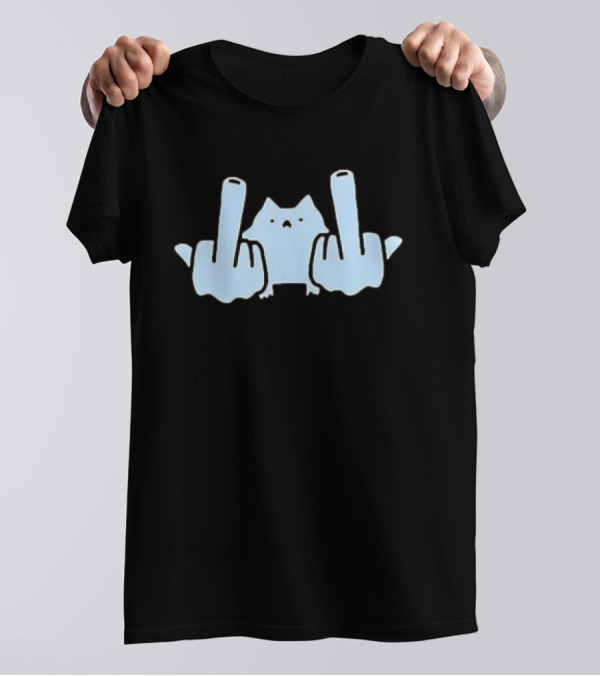 Sillynub Hate You Classic Middle Fingers Cat T-Shirt