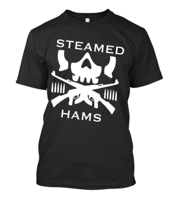 Steamed Hams Skull Crossed Guns Bullets T-Shirt
