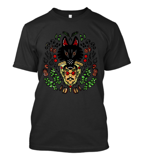 Wolf Pizza John Mushroom Basil Garlic Pizza Slice T-Shirt