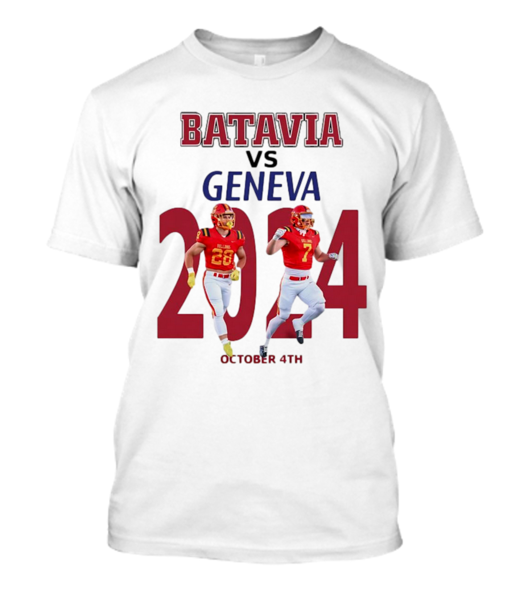 Batavia Vs Geneva October 4th 2024 Football Matchup T-Shirt